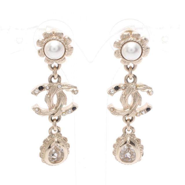 シャネル　CHANEL　ピアス　ココマーク　ヴィンテージ　ゴールド　GP　パール CHANEL シャネル イヤリング ココマーク GP/フェイクパール ゴールド