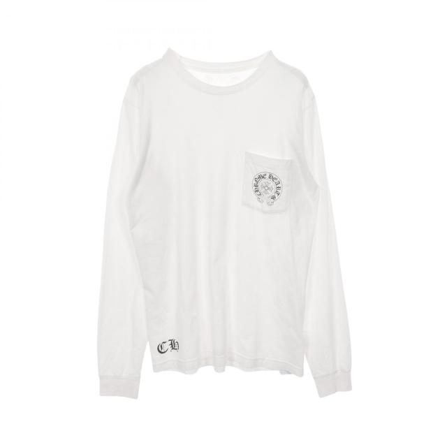 クロムハーツ CHROME HEARTS CHホースシュー マルチプリント カットソー 衣料品 トップス コットン メンズ ホワイト系 【中古】