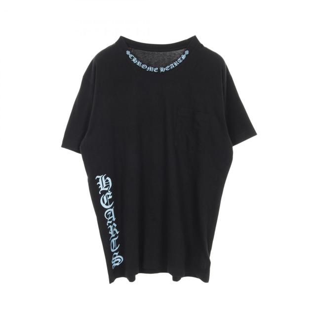 クロムハーツ CHROME HEARTS ネックロゴ カットソー 衣料品 トップス コットン メンズ ブラック系 / ブルー系 【中古】