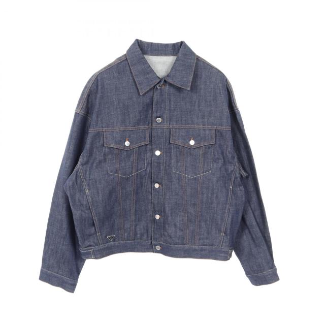 プラダ PRADA デニムジャケット 衣料品 アウター コットン メンズ ネイビー系 GEB257 【中古】