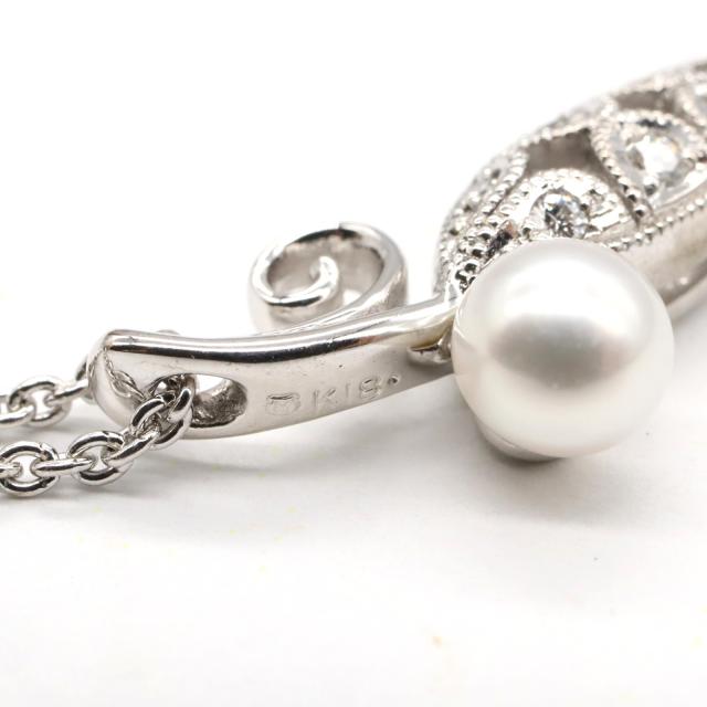 MIKIMOTO ダイヤネックレスジュエリー K18WG レディース クリア