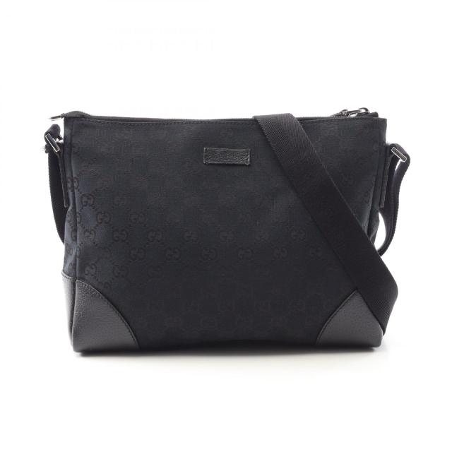 グッチ GUCCI GGキャンバス ショルダーバッグ バッグ キャンバス レザー レディース ブラック系 114273 【中古】