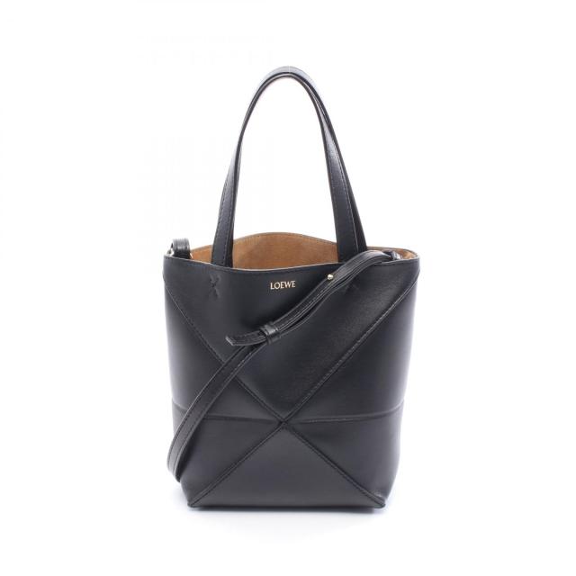 ロエベ LOEWE パズルフォルド ミニ ハンドバッグ バッグ レザー レディース ブラック系 CIL0010896751 【中古】