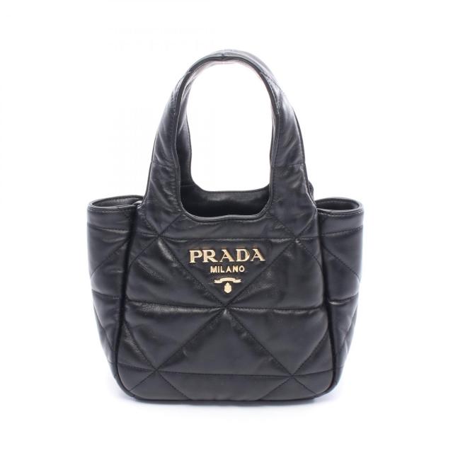 プラダ PRADA スモール ナッパ ハンドバッグ バッグ レザー レディース ブラック系 1BG451 【中古】