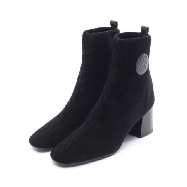 エルメス HERMES ブーツ 靴 レザー ファブリック レディース ブラック系 【中古】