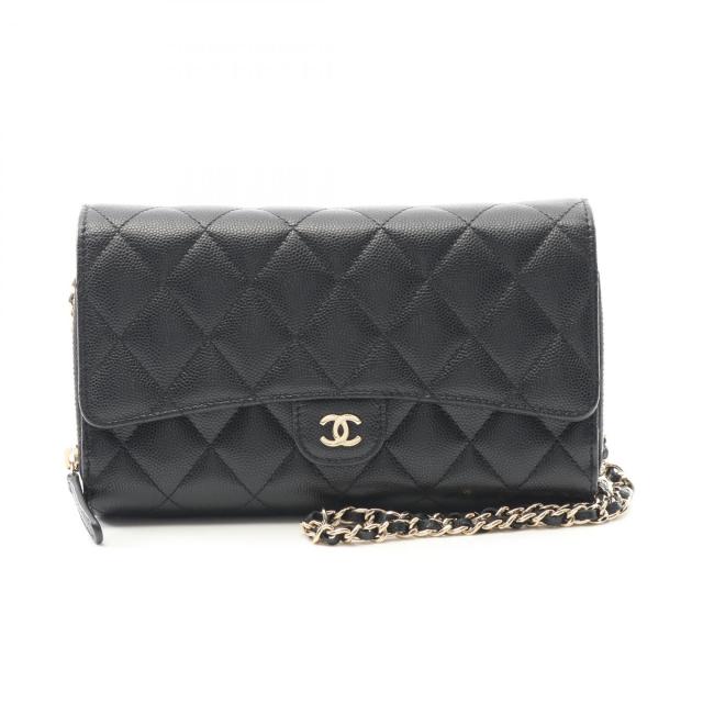 シャネル CHANEL マトラッセ ショルダーバッグ バッグ カーフ（牛革） レディース ブラック系 AP3744 【中古】
