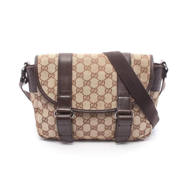 グッチ GUCCI GGキャンバス ショルダーバッグ バッグ キャンバス レザー レディース ベージュ系 / ブラウン系 145858 【中古】