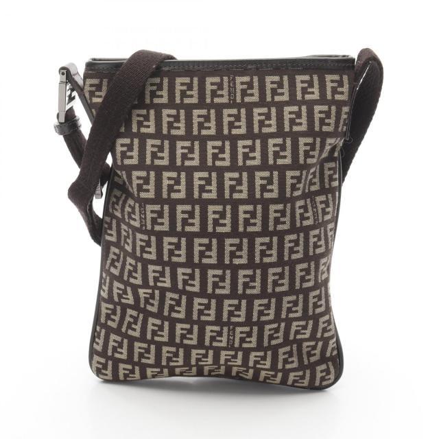 FENDI フェンディ ハンドバック ズッカ柄 ナイロン×レザー ブラック 