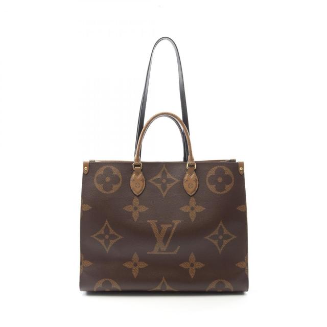 ルイ・ヴィトン LOUIS VUITTON オンザゴーGM ショルダーバッグ バッグ PVCコーティングキャンバス レザー モノグラム・ジャイアントリバース レディース ブラウン系 M45320 【中古】