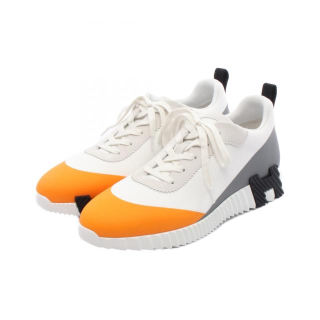 HERMESバウンシングスニーカー/ホワイト&オレンジ 1h9 HERMES エルメス