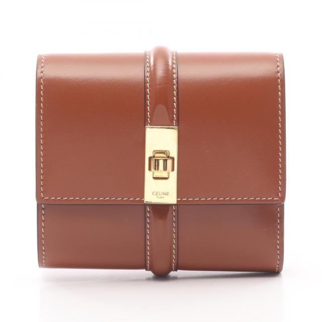 CELINE ブラウンレザー 三つ折り財布 CELINE 三つ折り財布ブラウンレザー