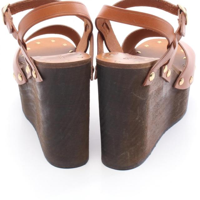 【美品】CELINE トリオンフ ブラウン レザー サンダル セリーヌ CELINE トリオンフ サンダル 靴 レザー レディース ブラウン系