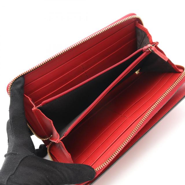 グッチ GUCCI バンブー ラウンド長財布 財布 レザー レディース レッド系 453160 【中古】 グッチ GUCCI バンブー ラウンド長財布 財布 レザー レディース レッド