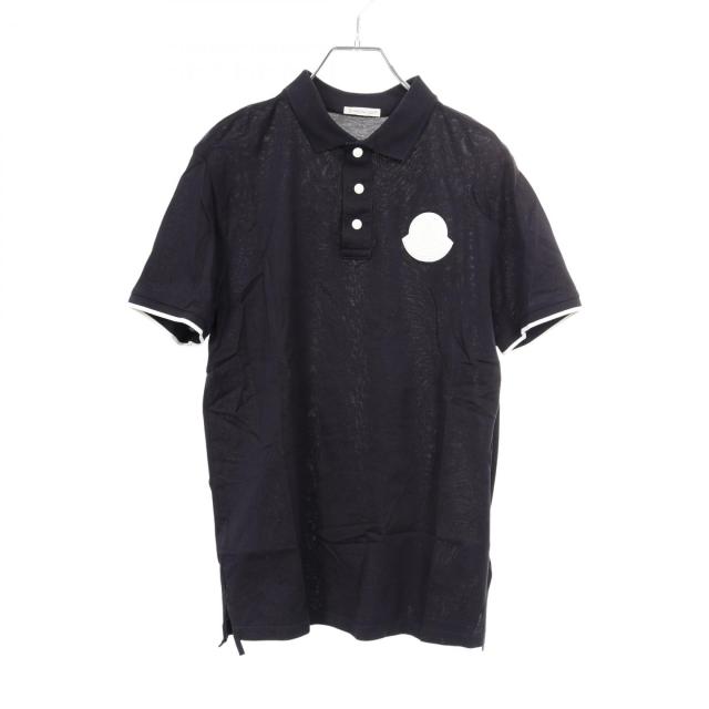 モンクレール MONCLER ラバーロゴ ポロシャツ 衣料品 トップス コットン メンズ ネイビー系 8A72400 【中古】