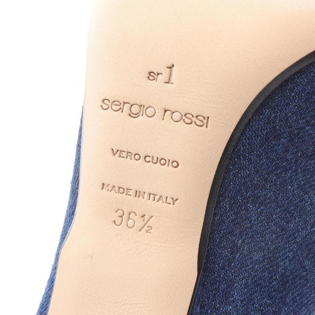 セルジオロッシ Sergio Rossi パンプス 靴 デニム レディース ネイビー