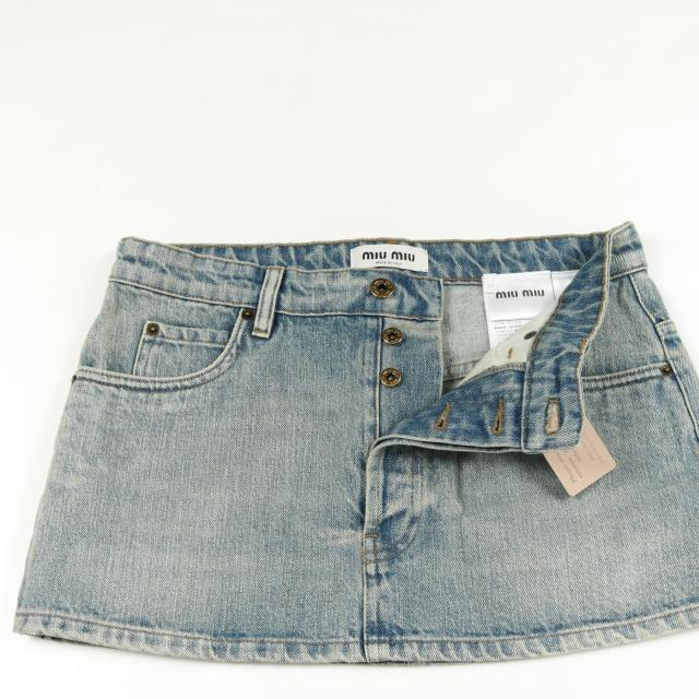 デニム ミュウ ミュウ Miu Miu スカート 衣料品 ボトムス コットン レディース