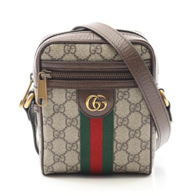 グッチ GUCCI オフィディア GGスプリーム ショルダーバッグ バッグ PVCコーティングキャンバス レザー メンズ レディース ベージュ系 / ブラウン系 / マルチカラー 598127 【中古】