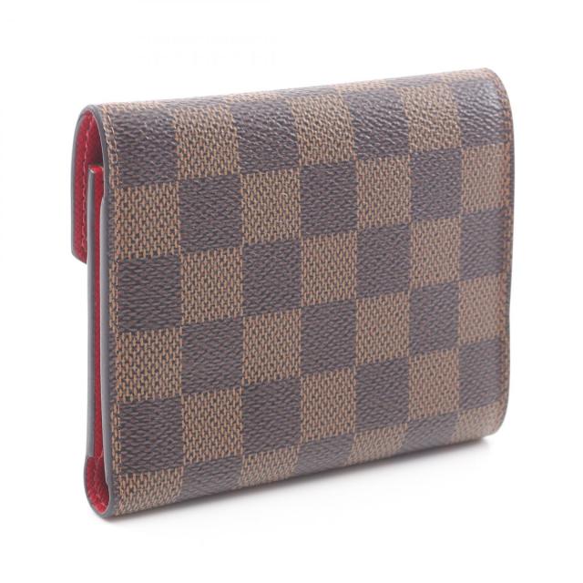 美品 ルイヴィトン ダミエ ヴィクトリーヌ 三つ折り レッド ルイ