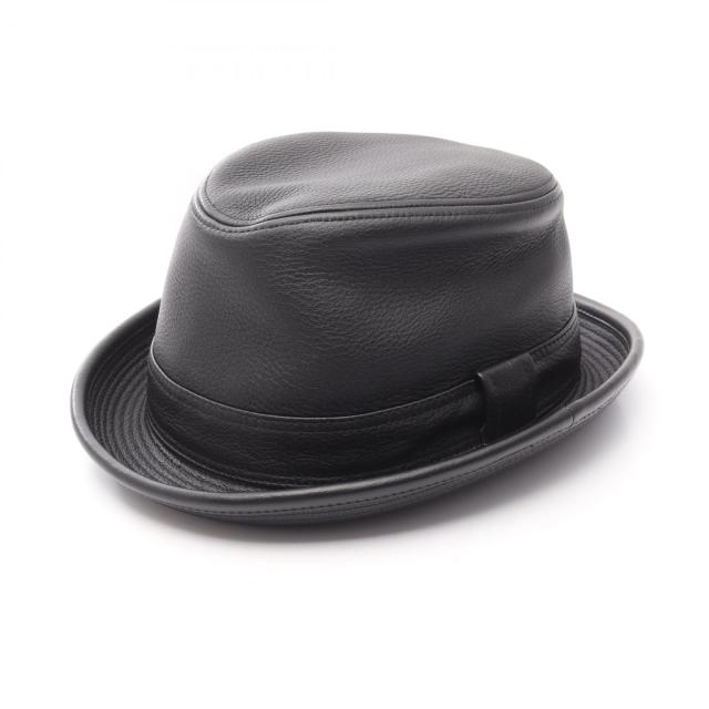 エルメス HERMES ハット HERMES エルメス ハット 茶x黒 56