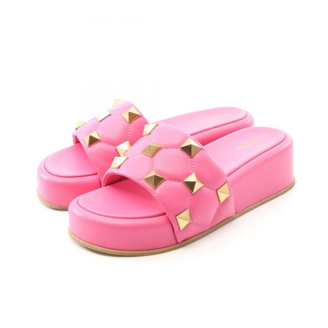 ヴァレンティノ・ガラヴァーニ Valentino Garavani ロックスタッズ サンダル 靴 レザー レディース ピンク系 【中古】