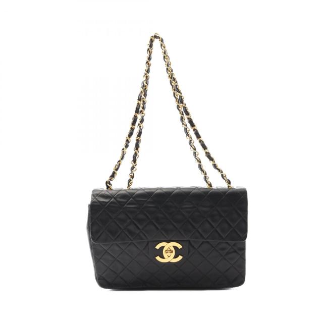 シャネル CHANEL デカマトラッセ34 ショルダーバッグ バッグ ラムスキン（羊革） レディース ブラック系 【中古】