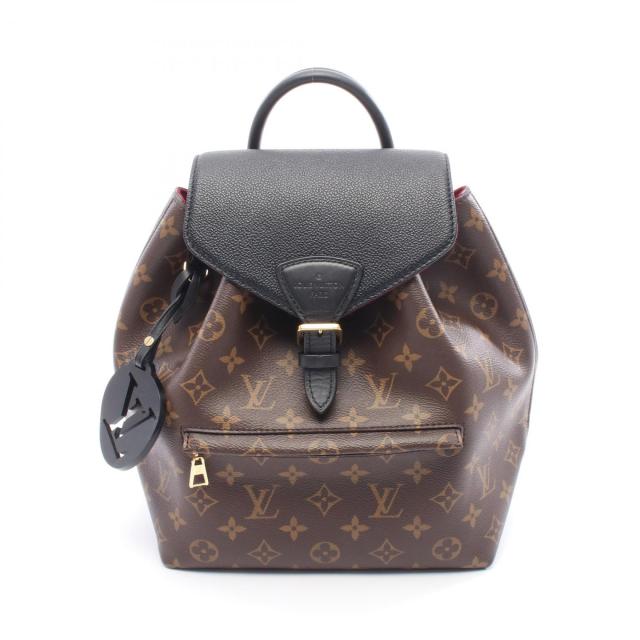 ルイ・ヴィトン LOUIS VUITTON モンスリ NM PM リュックサック バックパック バッグ PVCコーティングキャンバス レザー モノグラム レディース ブラウン系 / ブラック系 M45515 【中古】