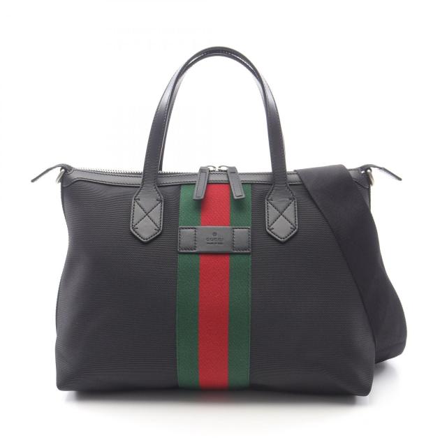 グッチ GUCCI シェリーライン トートバッグ バッグ レザー ナイロンキャンバス レディース ブラック系 / マルチカラー 630923 【中古】