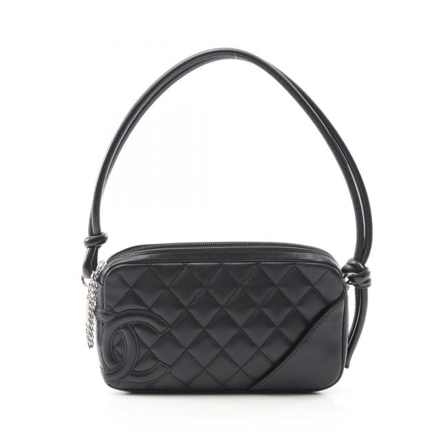 シャネル CHANEL カンボンライン ハンドバッグ バッグ レザー レディース ブラック系 【中古】