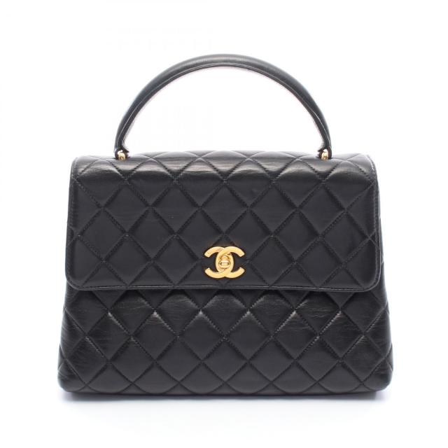 シャネル CHANEL マトラッセ トップハンドルバッグ ハンドバッグ バッグ ラムスキン（羊革） レディース ブラック系 【中古】