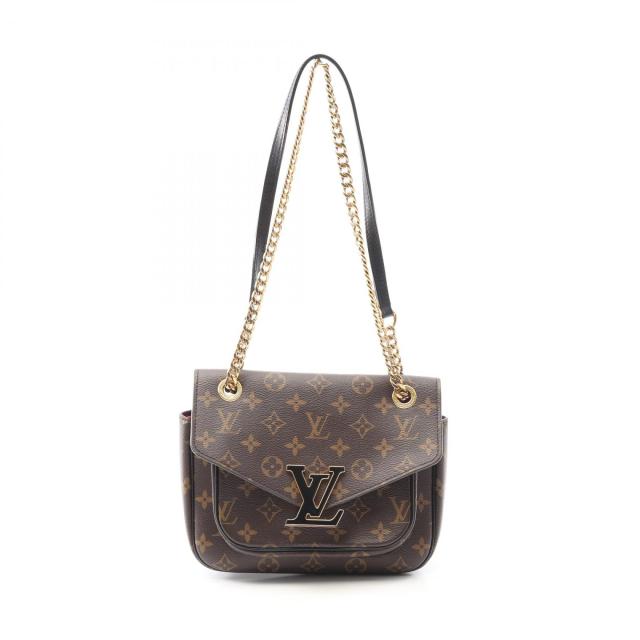 ルイ・ヴィトン LOUIS VUITTON パッシー ショルダーバッグ バッグ PVCコーティングキャンバス レザー モノグラム レディース ブラウン系 / ブラック系 M45592 【中古】