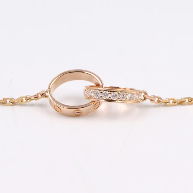 カルティエ Cartier ベビーラブ パヴェダイヤ ネックレス 44cm K18 PG