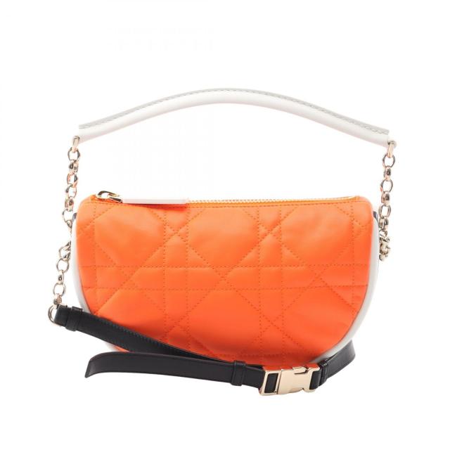 ディオール Dior VIBE スモール ホーボー ショルダーバッグ バッグ レザー レディース オレンジ系 / ホワイト系 【中古】