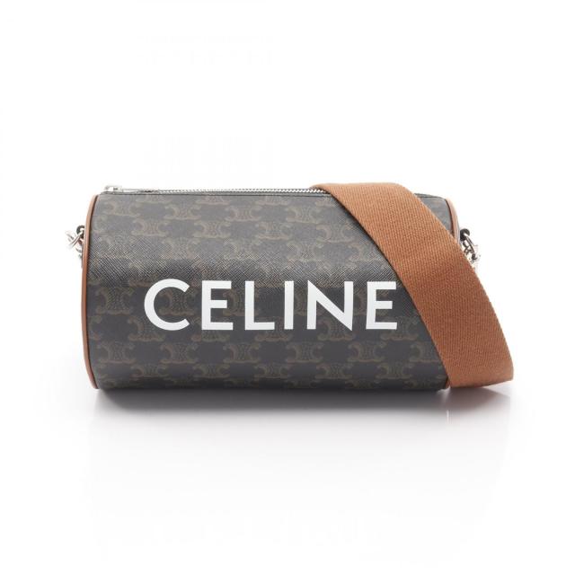 セリーヌ CELINE トリオンフ ショルダーバッグ バッグ PVCコーティングキャンバス レザー レディース ブラウン系 【中古】
