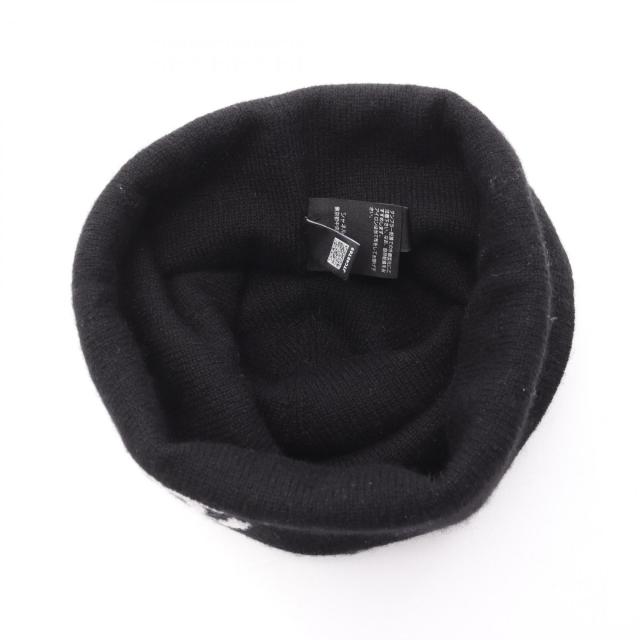 シャネル CHANEL キャップ ココマーク カメリア コットン ブラック/グレージュ シャネル CHANEL ココマーク カメリア ニットキャップ 帽子 カシミヤ