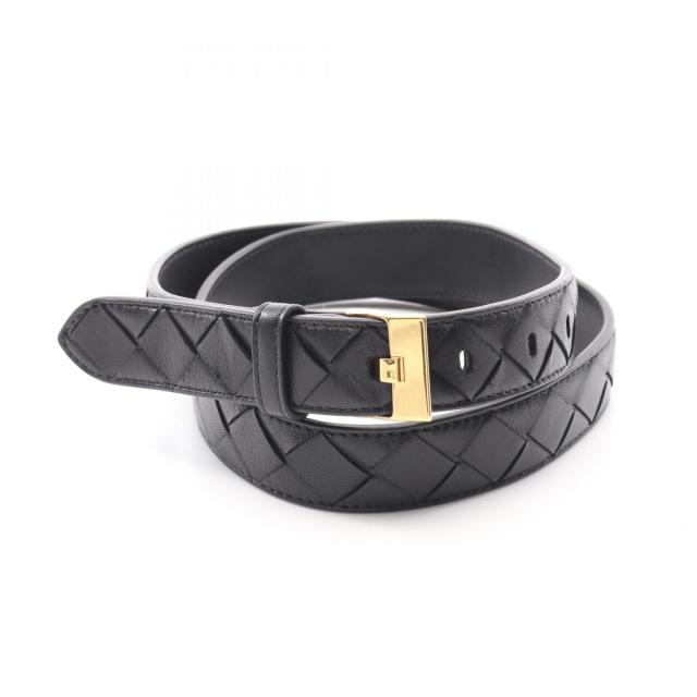 ボッテガヴェネタ BOTTEGA VENETA イントレチャート ベルト 衣料品 レザー レディース ブラック系 799048VCPP5101980 【新品】