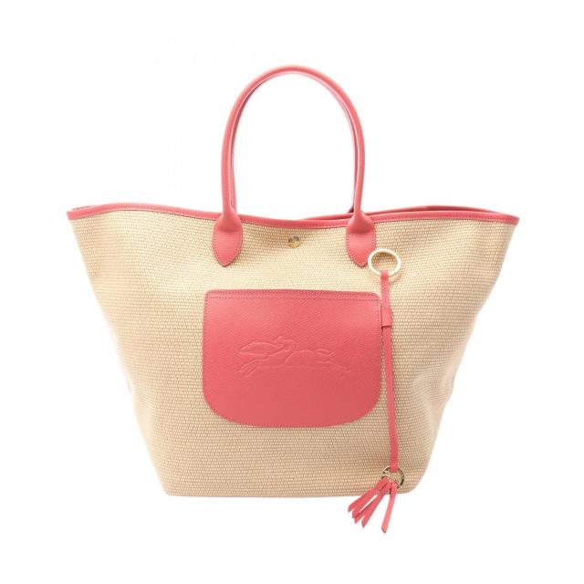 ロンシャン Longchamp ル プリアージュコレクション Lバスケットバッグ トートバッグ バッグ レザー ストロー レディース ベージュ系 / ピンク系 10308HGK633 【新品】