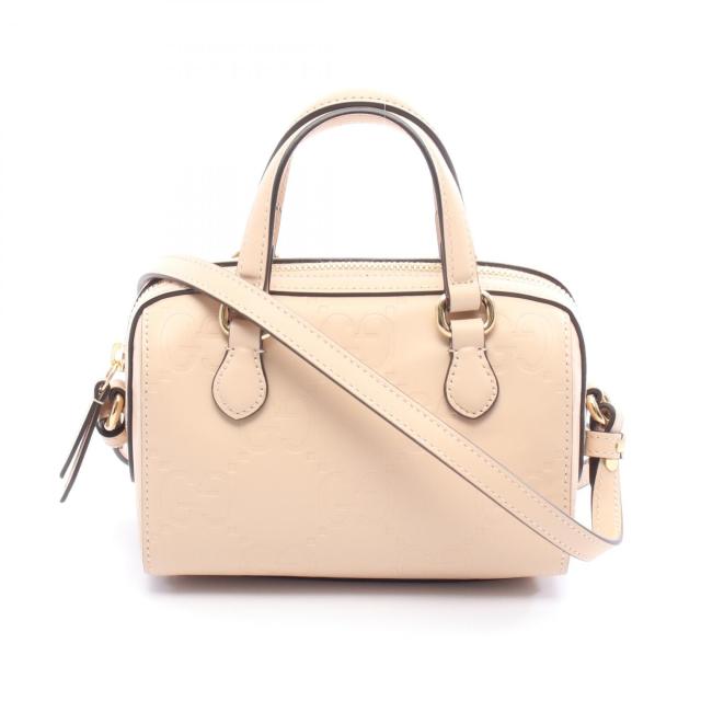 グッチ GUCCI GG スーパーミニ ハンドバッグ バッグ レザー レディース ピンク系 790130 【中古】