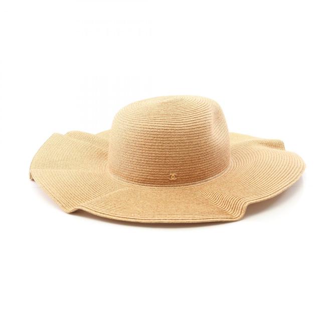 シャネル CHANEL ココマーク ハット 帽子 ペーパー レディース ベージュ系 【中古】