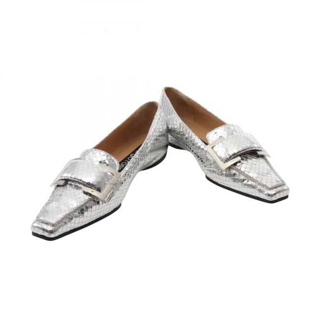 [未使用]sergio rossi シルバー ポインテッドトゥ ミュール sergio rossi シルバー ポインテッドトゥ ミュール