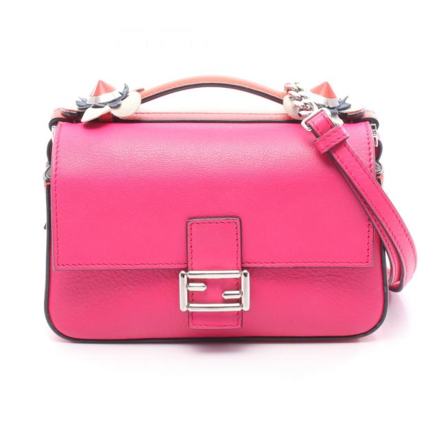 フェンディ FENDI ダブルマイクロバゲット ハンドバッグ バッグ レザー