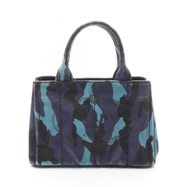 プラダ PRADA CANAPA CAMOUFLA カナパ トートバッグ バッグ キャンバス レディース ネイビー系 / マルチカラー B2439G 【中古】