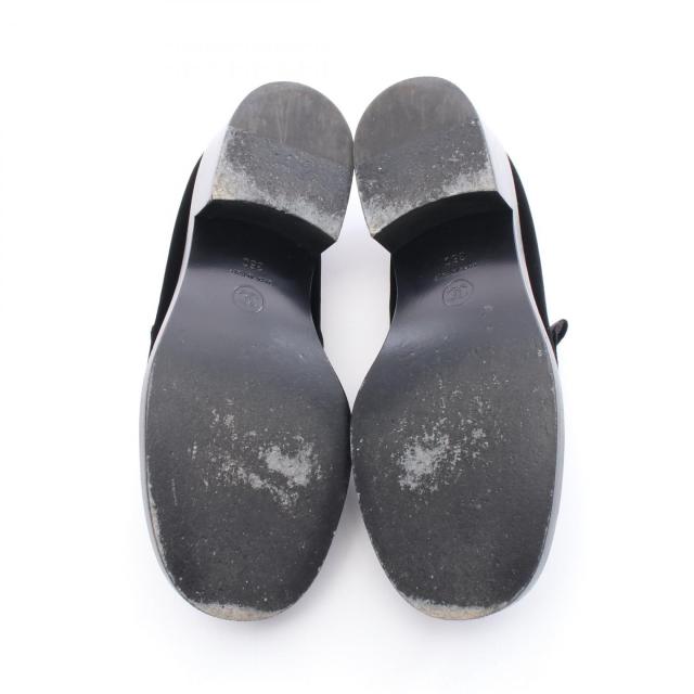 シャネル CHANEL ローファー 靴 ファブリック レディース ブラック系  