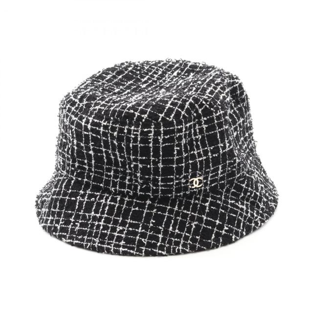 シャネル CHANEL ココマーク 帽子 ファブリック レディース ブラック系