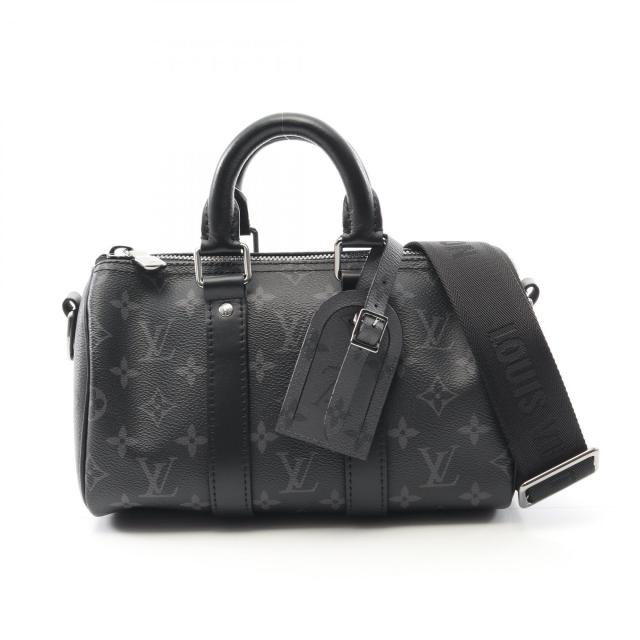 ルイ・ヴィトン LOUIS VUITTON キーポル バンドリエール 25 ハンドバッグ バッグ PVCコーティングキャンバス レザー モノグラム・エクリプスリバース メンズ ブラック系 / グレー系 M46271 【中古】