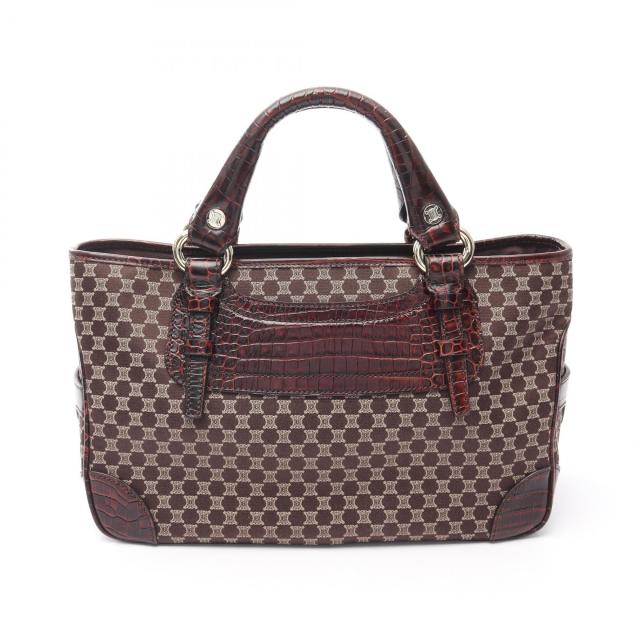 セリーヌ CELINE ブギーバッグ マカダム ハンドバッグ バッグ キャンバス レザー レディース ブラウン系 【中古】