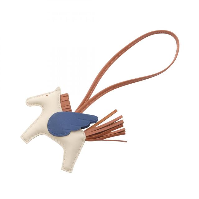 エルメス HERMES ロデオペガサスPM チャーム アクセサリー レザー ヴォースイフト / アニョーミロ ヴォースイフト レディース アイボリー系 / ブラウン系 / ネイビー系 【中古】