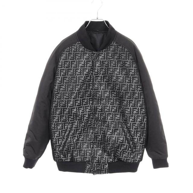 フェンディ FENDI FF柄 ブルゾン 衣料品 アウター ポリエステル メンズ ブラック系 FAA688 【中古】