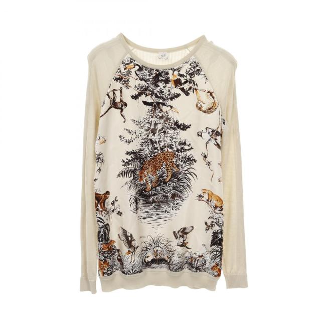 HERMES エルメス ツイルレーヌ シルク ウールニットセーター ブラック