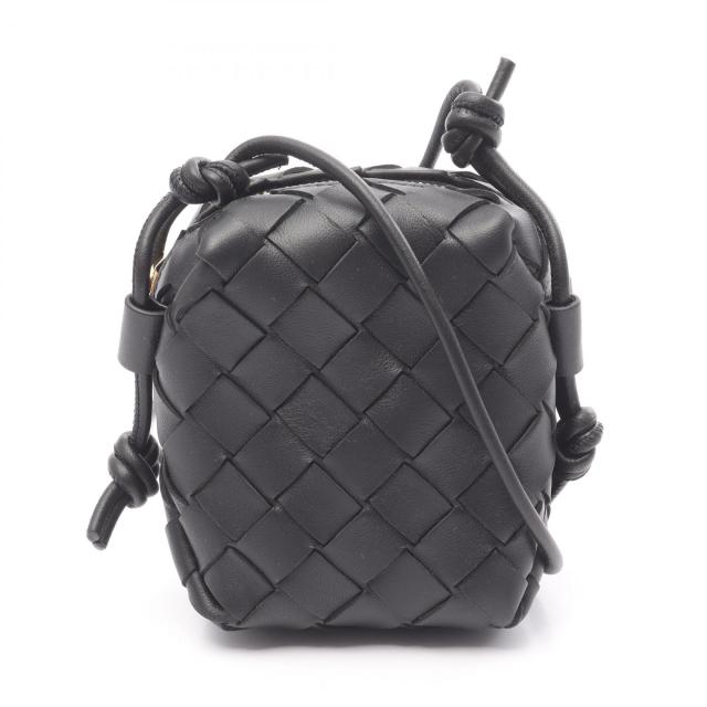 ボッテガヴェネタ BOTTEGA VENETA イントレチャート マイクロ ショルダーバッグ バッグ レザー レディース ブラック系 805806V4W518425 【新品】