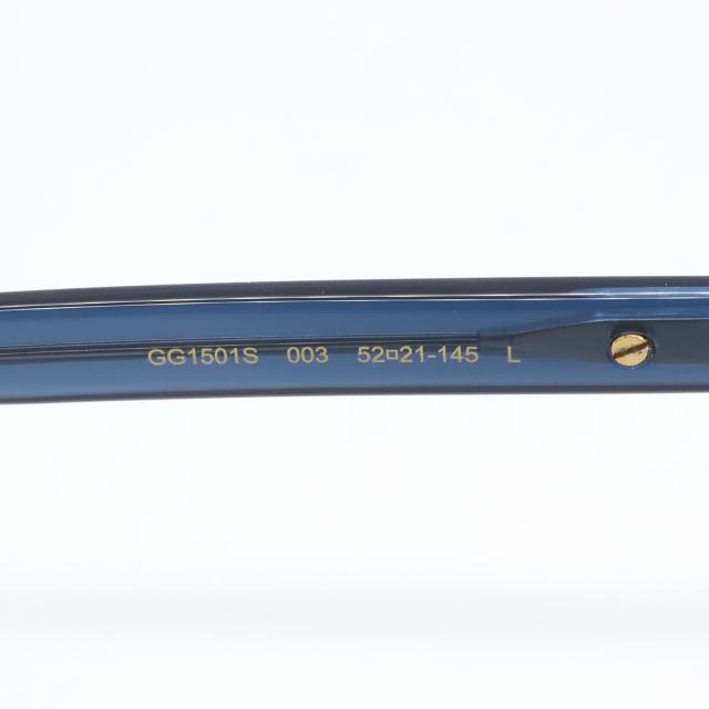 グッチ GUCCI サングラス サングラス 衣料品 プラスチック ニッケル メンズ レディース ブルー系 GG1501S-003/INT/SUN 【新品】